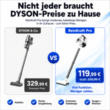 Carica l'immagine nel visualizzatore di Gallery, ReinKraft Pro – Kabelloser 2-in-1 Premium-Akku-Staubsauger starker Zyklon-Saugkraft