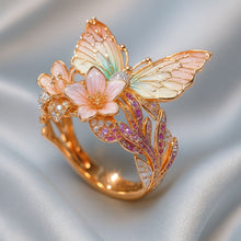Lade das Bild in den Galerie-Viewer, Vintage-Floral-Ring – Goldenes Blütenpoem