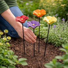 Lade das Bild in den Galerie-Viewer, Handgemachte Bienenblüten – Wetterfeste Keramik-Tränken, 4er-Set