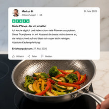 Carica l'immagine nel visualizzatore di Gallery, TitanPur Pro – Padella in titanio senza rivestimento e senza PFAS e PTFE | 28 cm