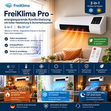 Carica l'immagine nel visualizzatore di Gallery, FreiKlima Pro – Condizionatore portatile e riscaldamento senza installazione | 2-in-1 | Fino a 51 m²