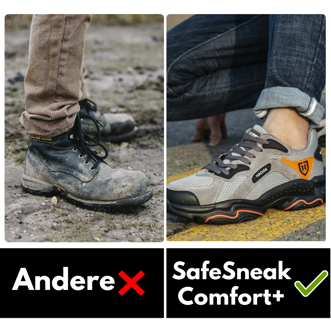SafeSneak Comfort+ ergonomischer Sicherheitsschuh mit anatomisch geformter Sohle - Zertifiziert nach EN ISO 20345