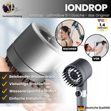 Carica l'immagine nel visualizzatore di Gallery, IonDrop - Soffione doccia ad alta pressione per acqua pura e pulita e un'esperienza doccia rivitalizzante - l'originale

