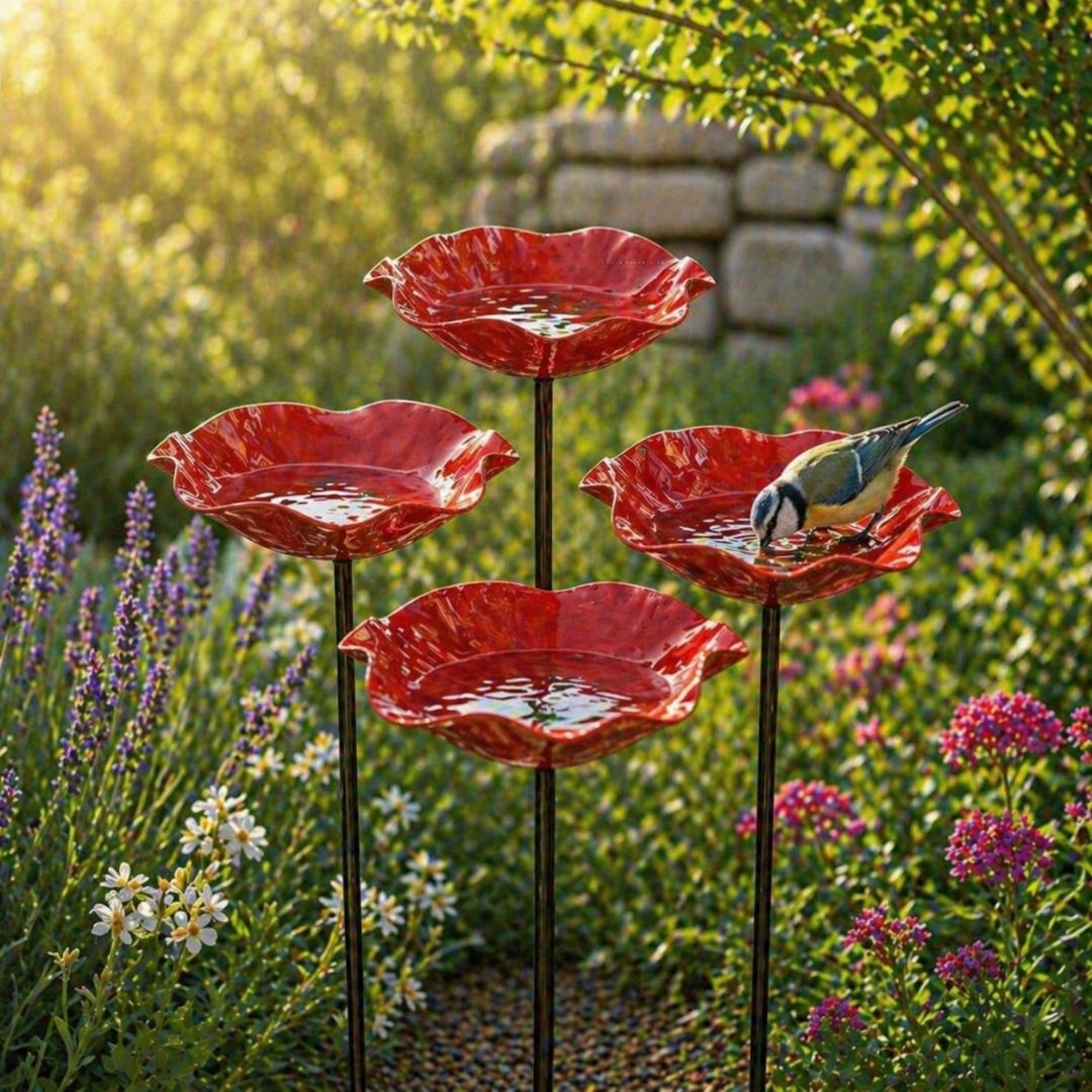 Vogelblüten - Handgefertigte Vogeltränke in Blütenform | 2er-Set