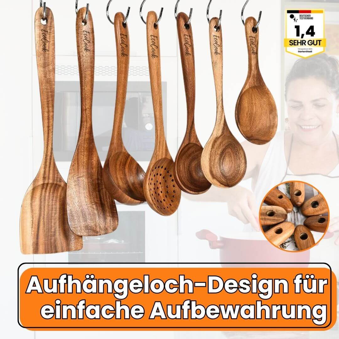 EcoCook | Set di utensili da cucina in teak da 7 pezzi