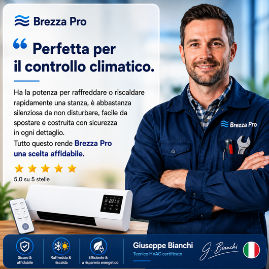 Brezza Pro – Condizionatore Portatile & Riscaldatore senza Installazione | 2-in-1