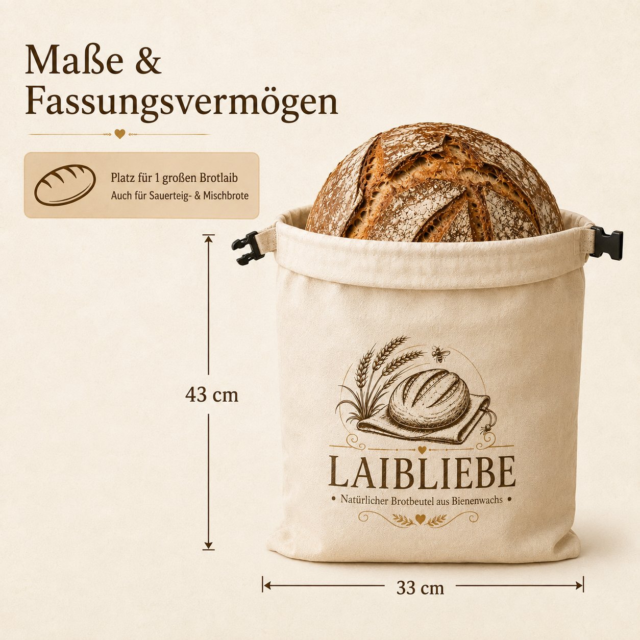 LaibLiebe – Natürlicher Brotbeutel aus Bienenwachs