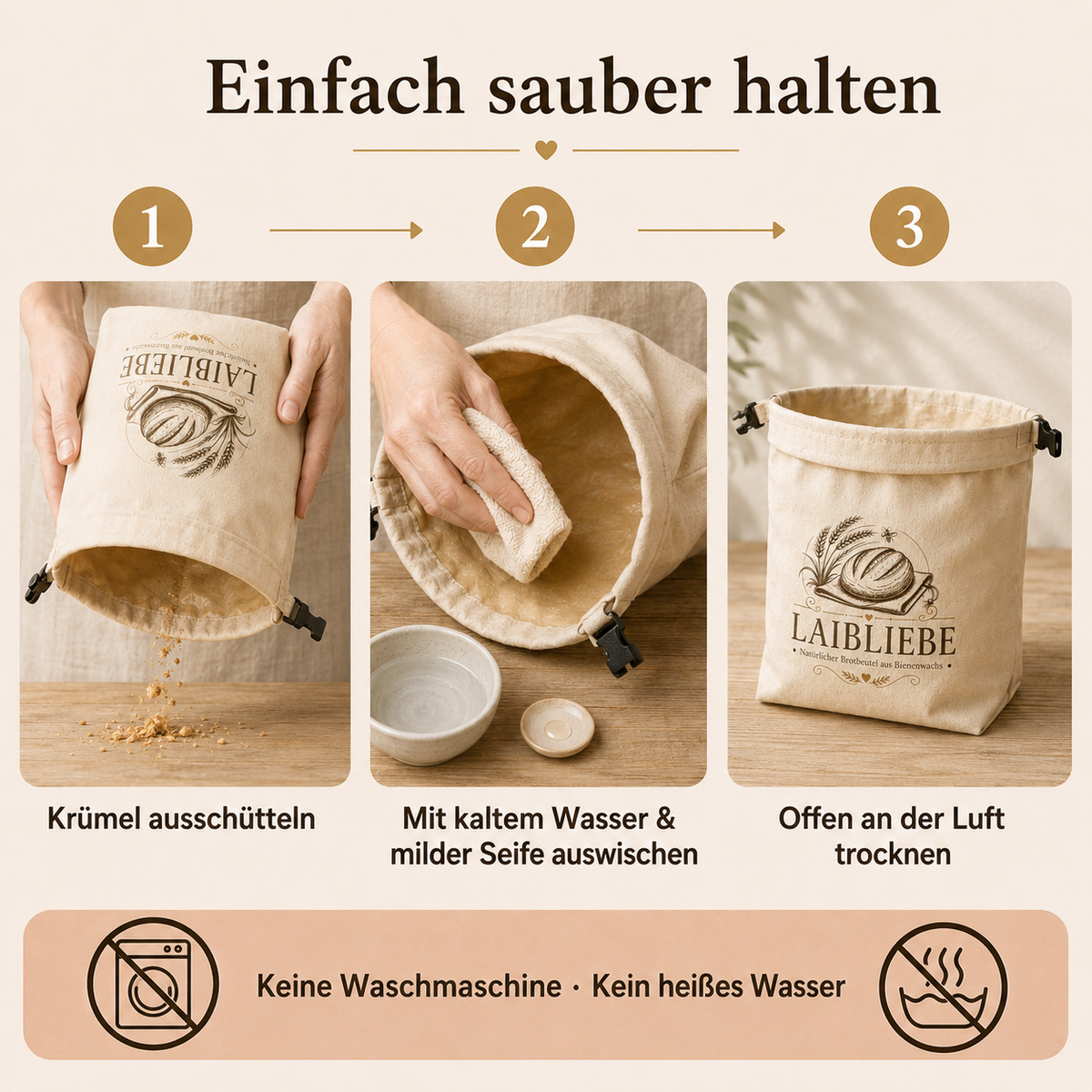 LaibLiebe – Natürlicher Brotbeutel aus Bienenwachs