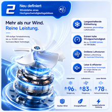Lade das Bild in den Galerie-Viewer, EisLuft Pro - Persönlicher Ventilator mit aktiver Sofortkühlung — 199 Stufen, ein Knopfdruck, sofort spürbar kühler.
