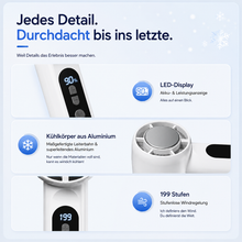 Lade das Bild in den Galerie-Viewer, EisLuft Pro - Persönlicher Ventilator mit aktiver Sofortkühlung — 199 Stufen, ein Knopfdruck, sofort spürbar kühler.
