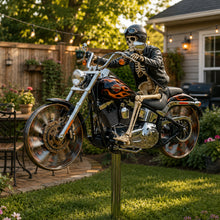 Lade das Bild in den Galerie-Viewer, Flammenreiter – Chopper-Windrad - Handgemacht  85 cm

