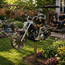 Lade das Bild in den Galerie-Viewer, Flammenreiter – Chopper-Windrad - Handgemacht  85 cm
