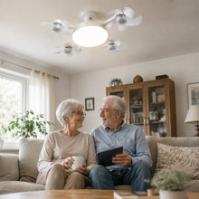 Lade das Bild in den Galerie-Viewer, FreiKlima Pro Klimaventilator 2in1 – 4-Flügel einklappbarer Deckenventilator mit Kühlfunktion, Licht &amp; Fernbedienung

