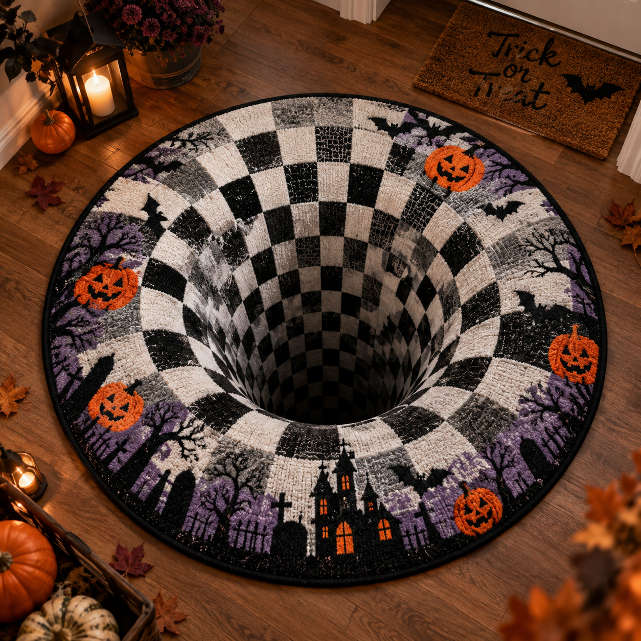 GruselVortex 3D – der täuschend echte Halloween-Illusionsteppich