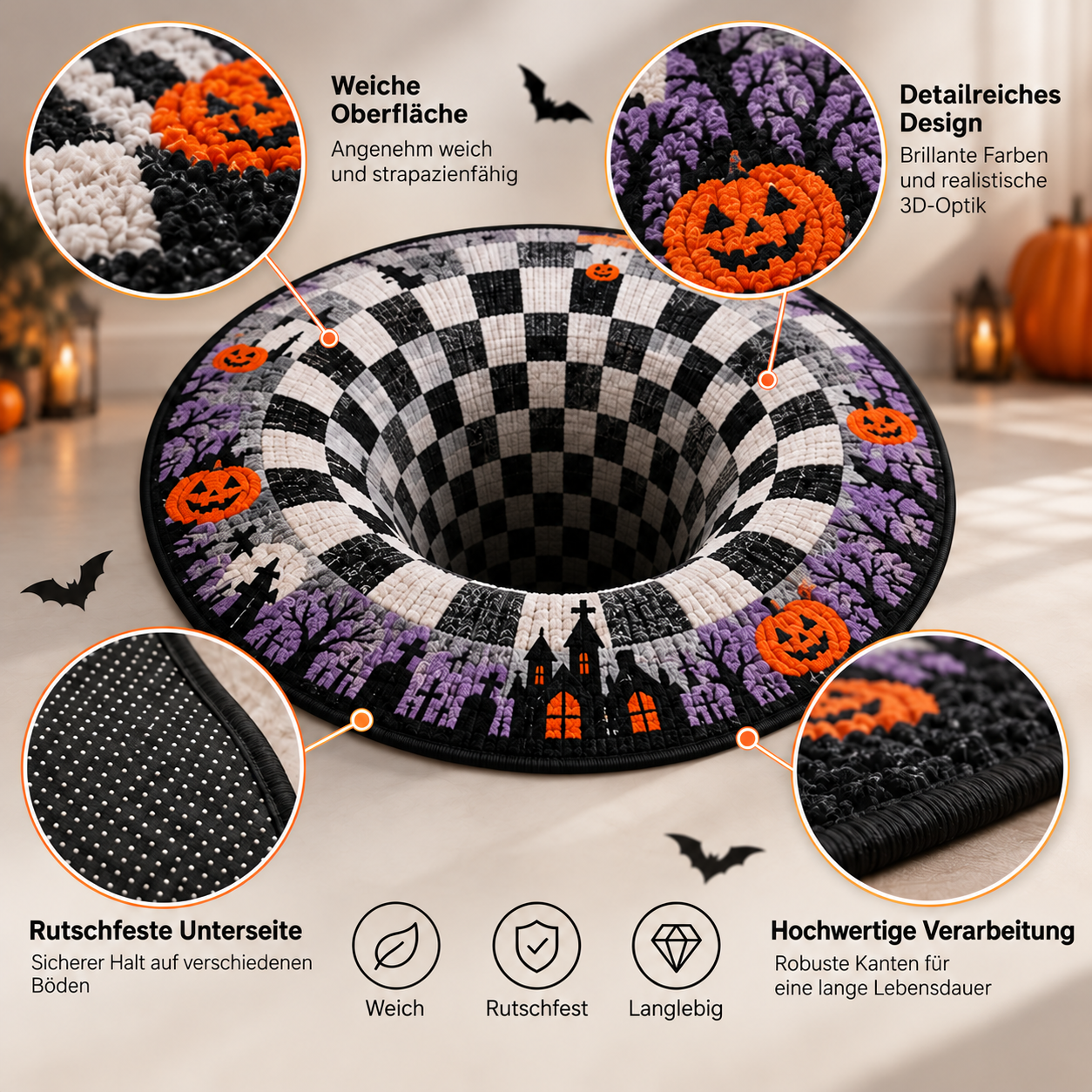 GruselVortex 3D – der täuschend echte Halloween-Illusionsteppich