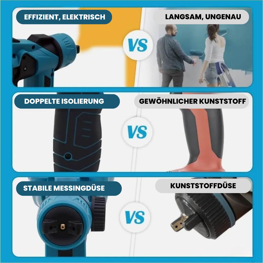 PaintMax - Spruzzatore di vernice senza fili ad alta pressione per una verniciatura rapida, efficiente e uniforme