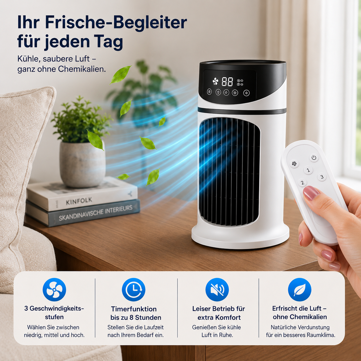 NanoChill Pro - Mobiler Klimakühler – Keine Installation erforderlich | Kühlt per Knopfdruck