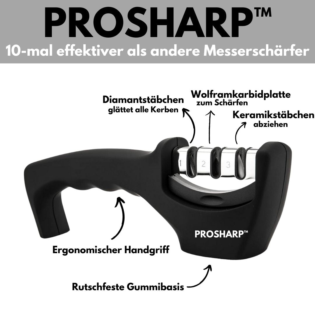 ProSharp - Affilacoltelli professionale e premiato con 3 fasi - Pietra in ceramica