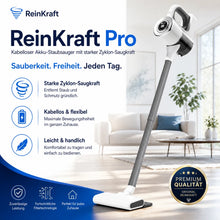 Lade das Bild in den Galerie-Viewer, ReinKraft Pro –  Kabelloser 2-in-1 Premium-Akku-Staubsauger starker Zyklon-Saugkraft
