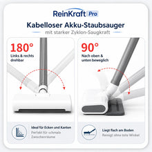 Lade das Bild in den Galerie-Viewer, ReinKraft Pro –  Kabelloser 2-in-1 Premium-Akku-Staubsauger starker Zyklon-Saugkraft
