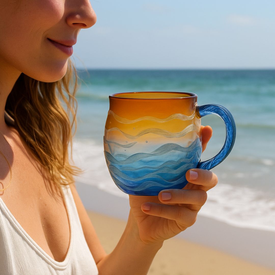 Bacio del sole – Tazza fatta a mano nei colori del tramonto