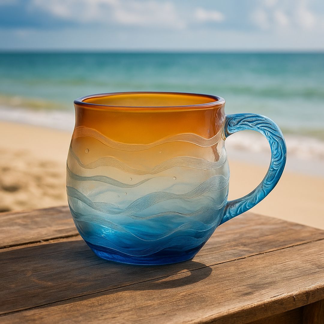 Bacio del sole – Tazza fatta a mano nei colori del tramonto