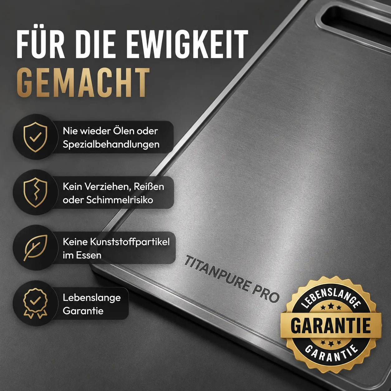 TitanPure Pro — Tagliere in titanio