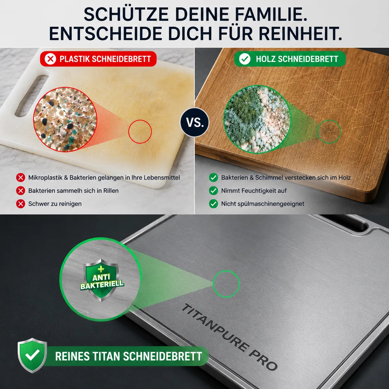 TitanPure Pro — Tagliere in titanio