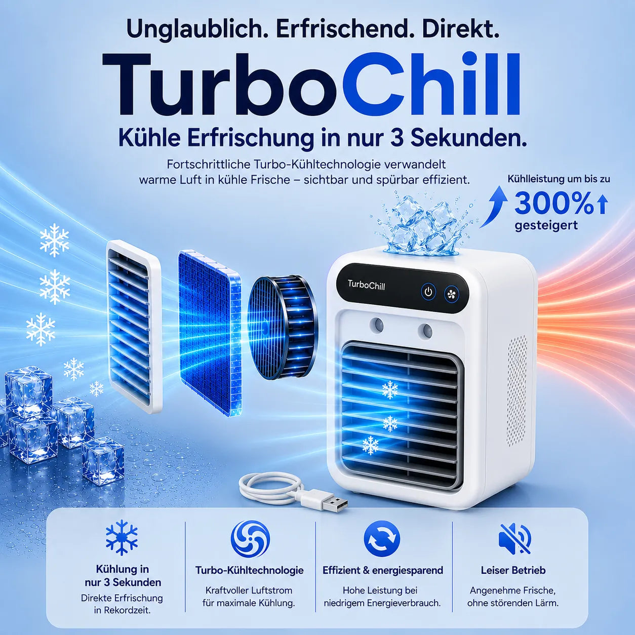 TurboChill - tragbare Mini-Klimaanlage - das Original