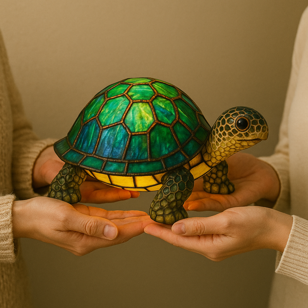 LeuchtSchildkröte - lampada fatta a mano che fa brillare i cuori
