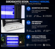Lade das Bild in den Galerie-Viewer, UV-Insektenvernichter – Elektrische Fliegen, Gelsen, Motten, Kakerlaken- &amp; Mückenfalle für Innen und Außen - 30–170 m²

