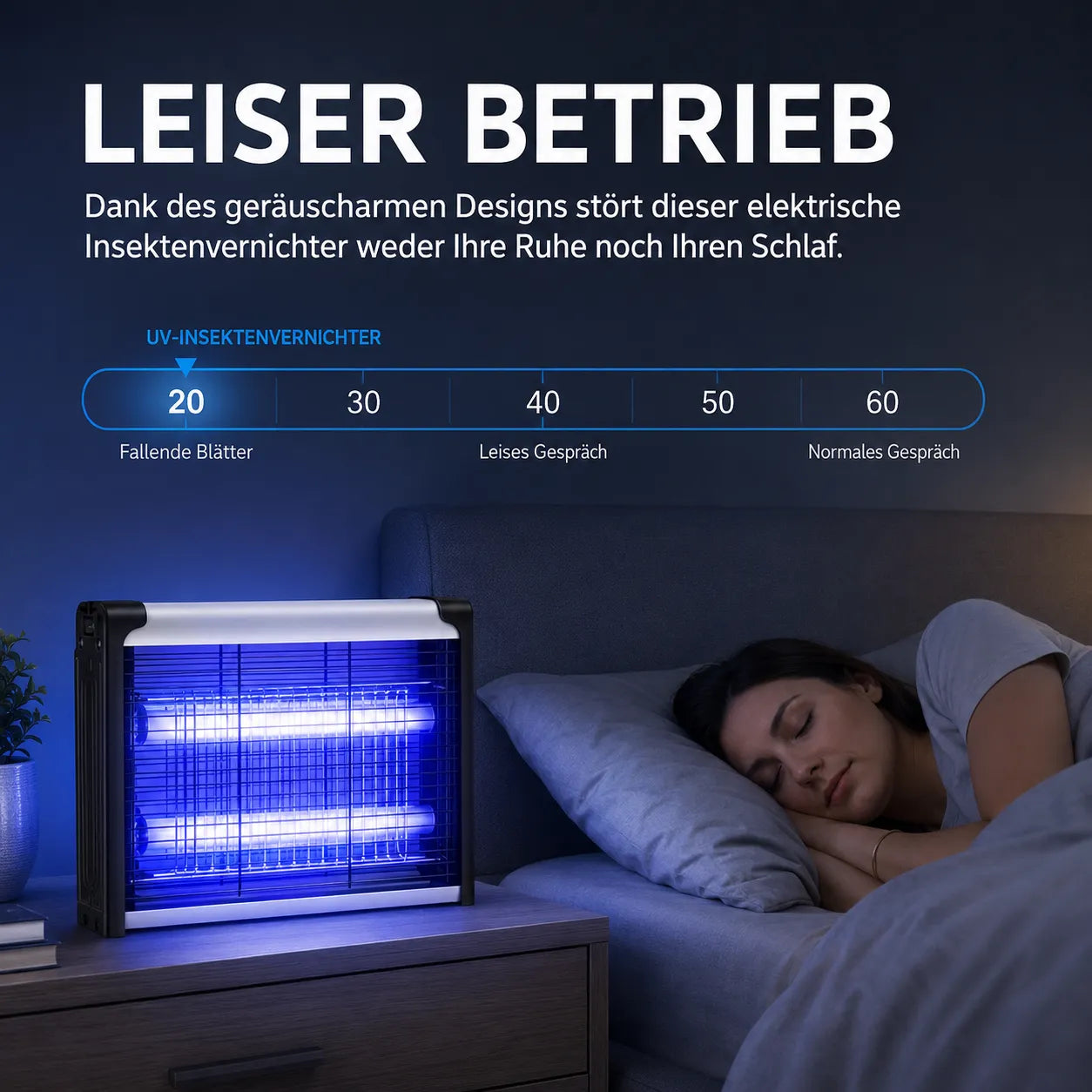 UV-Insektenvernichter – Elektrische Fliegen, Gelsen, Motten, Kakerlaken- & Mückenfalle für Innen und Außen - 30–170 m²