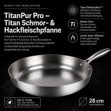 Lade das Bild in den Galerie-Viewer, TitanPur Pro Premium Titan Schmor- &amp; Hackfleischpfanne mit hohem Rand für vielseitiges Braten und Schmoren