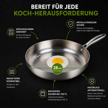 Lade das Bild in den Galerie-Viewer, TitanPur Pro Premium Titan Schmor- &amp; Hackfleischpfanne mit hohem Rand für vielseitiges Braten und Schmoren