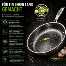 Lade das Bild in den Galerie-Viewer, TitanPur Pro – Beschichtungsfreie Titanpfanne ohne PFAS &amp; PTFE | 26 cm