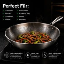 Carica l'immagine nel visualizzatore di Gallery, TitanPure Pro — Padella Wok in titanio