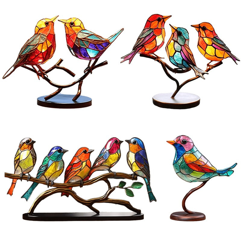 Scultura di uccello artigianale e colorata – perfetta per la casa, l'ufficio o come regalo